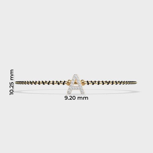 Bracciale A Mangalsutra Incrostato di Diamanti in Diamante Coltivato in Laboratorio 14k - Foto 5 di 5