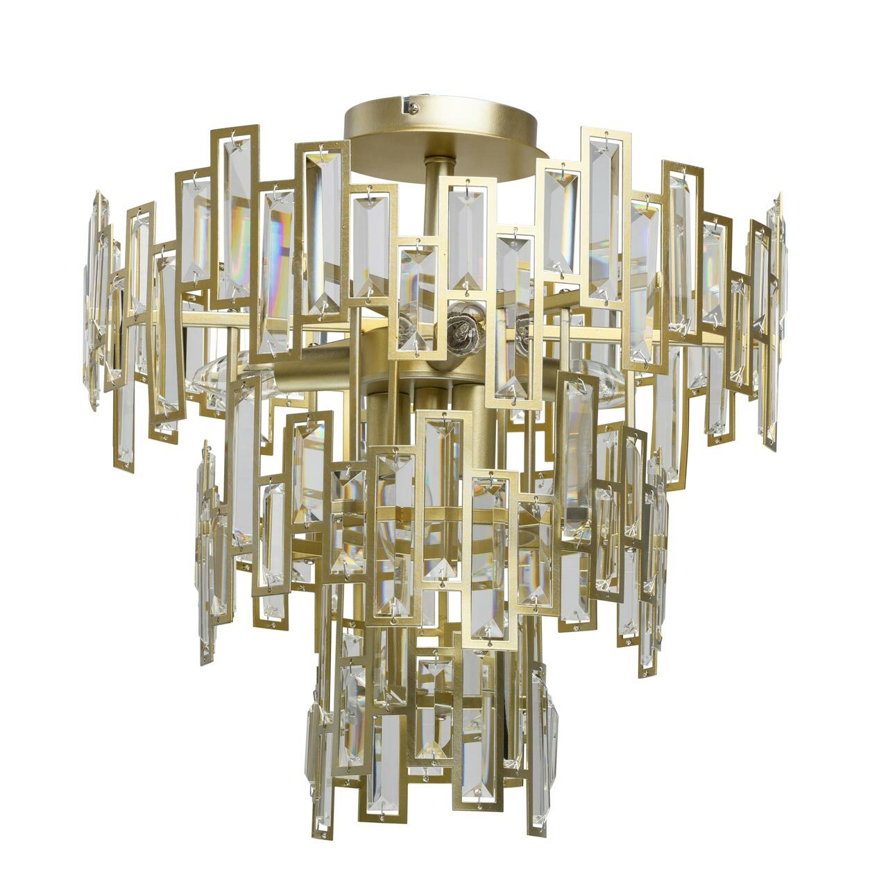 Modern Crystal Chandelier Flush Mount Gold Ceiling Lighting Quality Chandelier