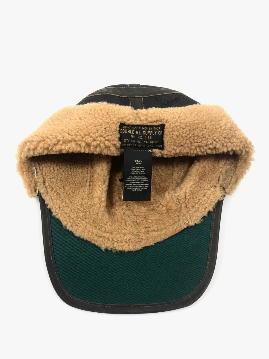 NWT POLO RALPH LAUREN RRL SHEARLING & LEATHER EARFLAP HAT | eBay