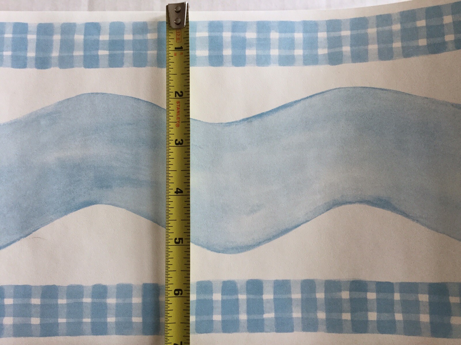 Pottery Barn Kids Wallpaper Border Baby Blue Nursery Decor Ric Rac eBay