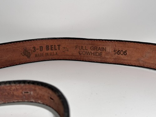 3D Belt Companny Full Grain Cowhide Crazy Horse Tanned unisex 100% Leather SZ 34 - Foto 3 di 4