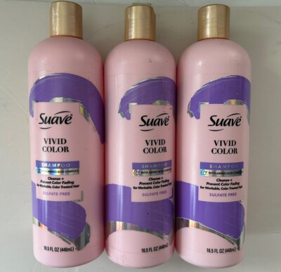 Suave Vivid Color Shampoo Amino Acid Complex Cleanse 16.5oz Lot Of 3
