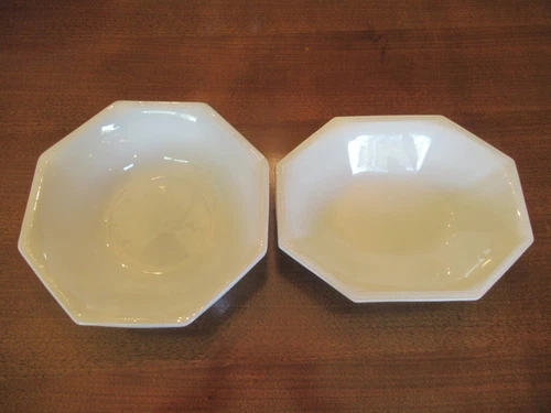 2 PC Johnson Brothers Heritage White Round & Oval Serving Bowls England Retied