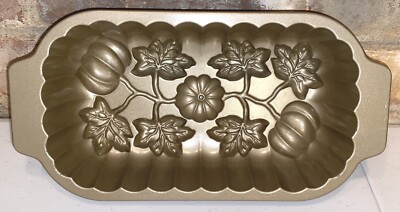Nordic Ware Pumpkin Loaf Pan 1 Lb.  Fall Harvest Mold Cake Pan 11'' x 5.5'' x 3''