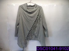 NWOT No Brand Women Tassel Irregular Knitted Sweater Shawl Gray Size Large