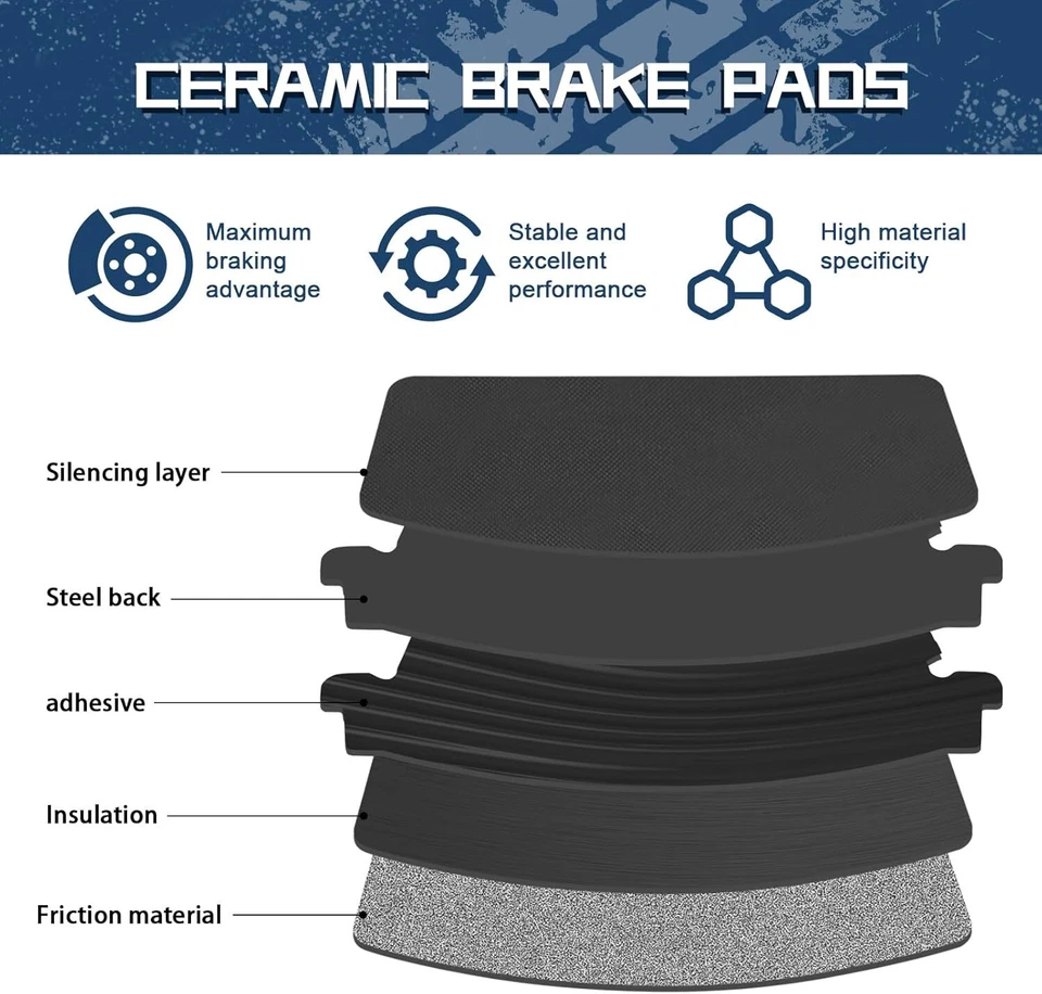 Pastillas de freno delanteras de cerámica para Chrysler 300 Dodge Challenger Charger tracción trasera V6 Foto 4 de 4