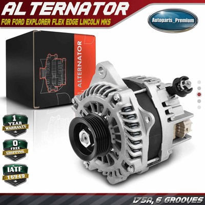Alternator for Ford Explorer Flex Edge Lincoln MKS 175A 12V CW 6-Groove