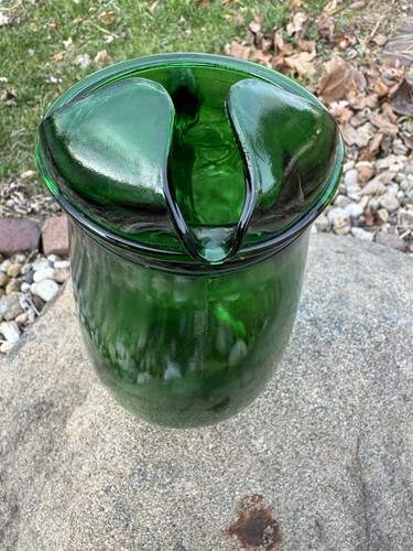 Vintage Anchor Hocking Emerald Green 8-1/4” Tall Glass Pitcher. (T6) - 第 3/8 張圖片