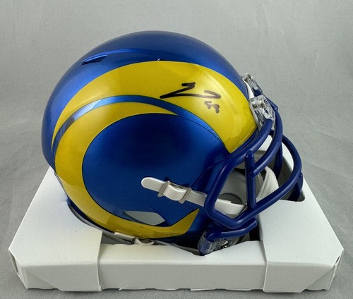 MINI CASCO DE VELOCIDAD FIRMADO POR JORDAN WHITTINGTON AUTOGRAFIADO DE LOS ANGELES RAMS CERTIFICADO DE AUTENTICIDAD BAJO