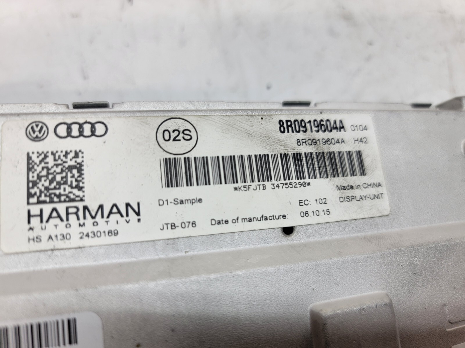 LAMBORGHINI AVENTADOR MMI SCREEN UNIT OEM 8R0919604A