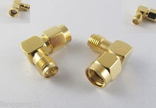 50x RP-SMA Male To RP-SMA Female Plug Right Angle 90 Degree RF Connector Adapter