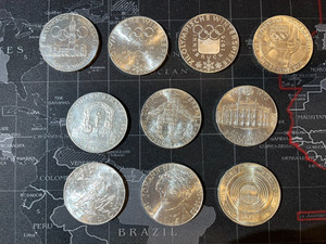 Austria 100 Schilling 9 Silver Commemorative Coins 1975-1976