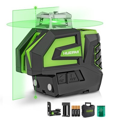 Huepar 7211CGA Green Cross Line Laser Level Self Leveling 360Â°