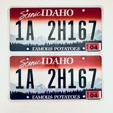 2012 United States Idaho Ada County Passenger License Plate Pair 1A 2H167