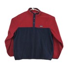 Lands' End fleece 1/4 snap pullover sweatshirt men's XL (46-48) navy & burgundy