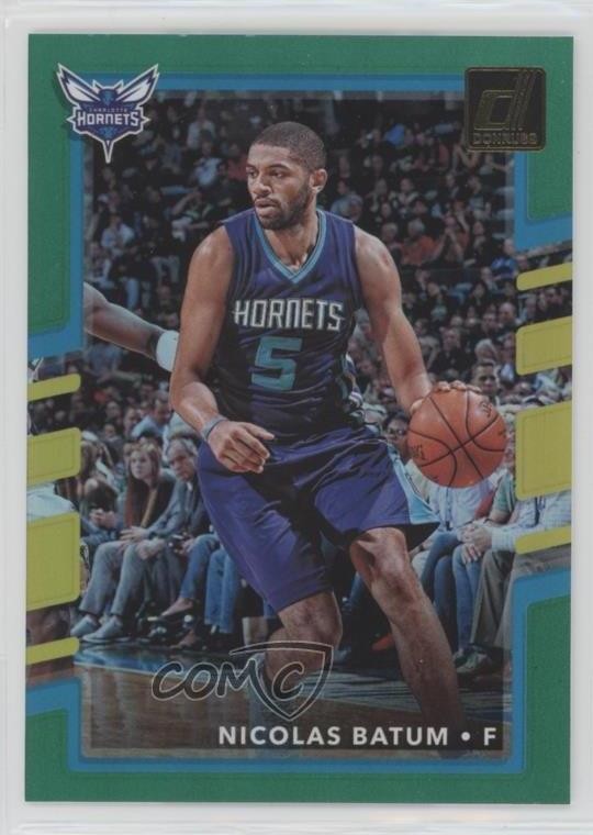 2017-18 Panini Donruss Holo Green & Yellow Laser Nicolas Batum #17 fm0