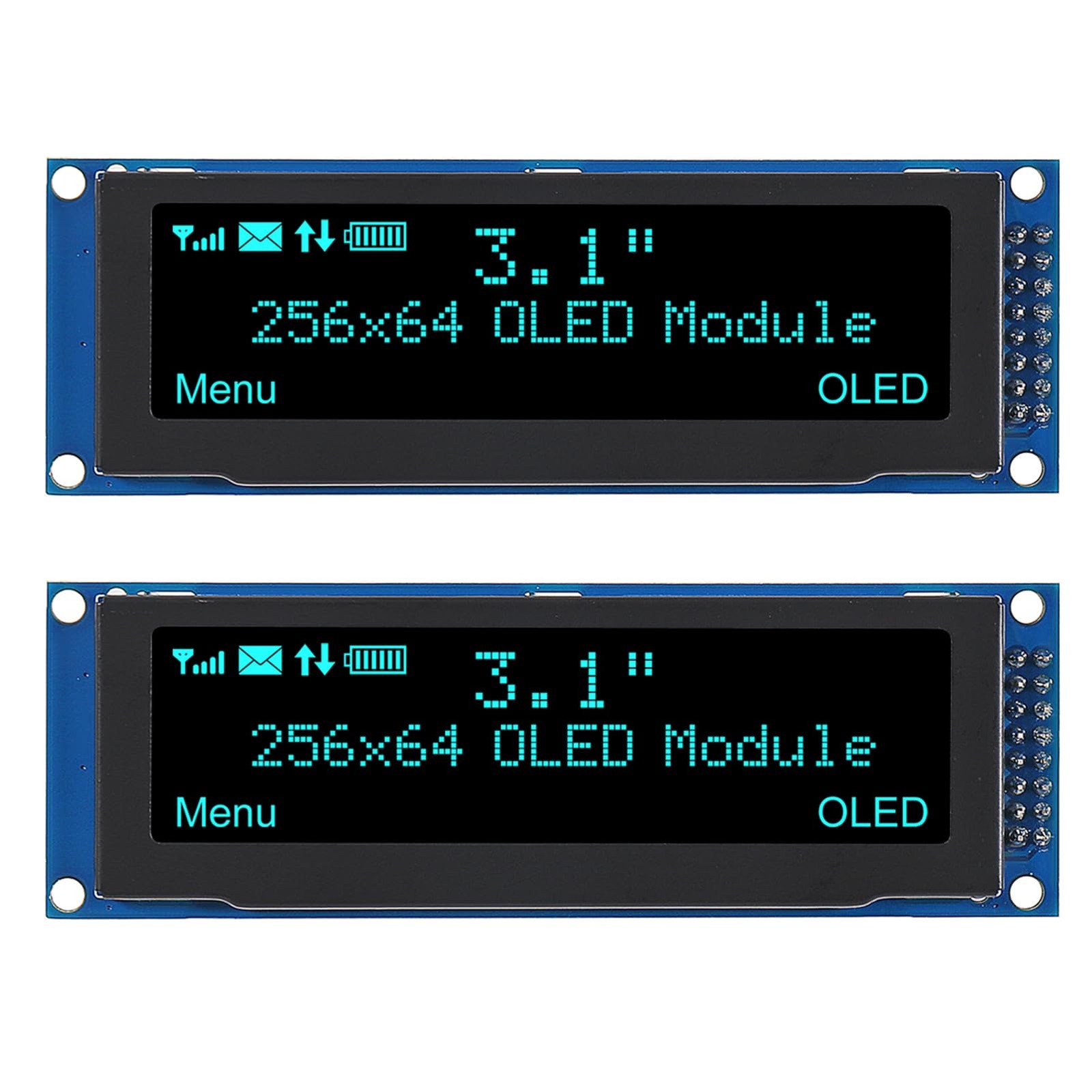 2 PCS 3.12 Inch OLED Display 256x64 LCD SSD1322 Module 16Pin Blue Arduino