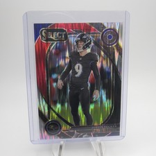 2024 Panini Select- Justin Tucker #274 Red & Yellow Shock Prizm