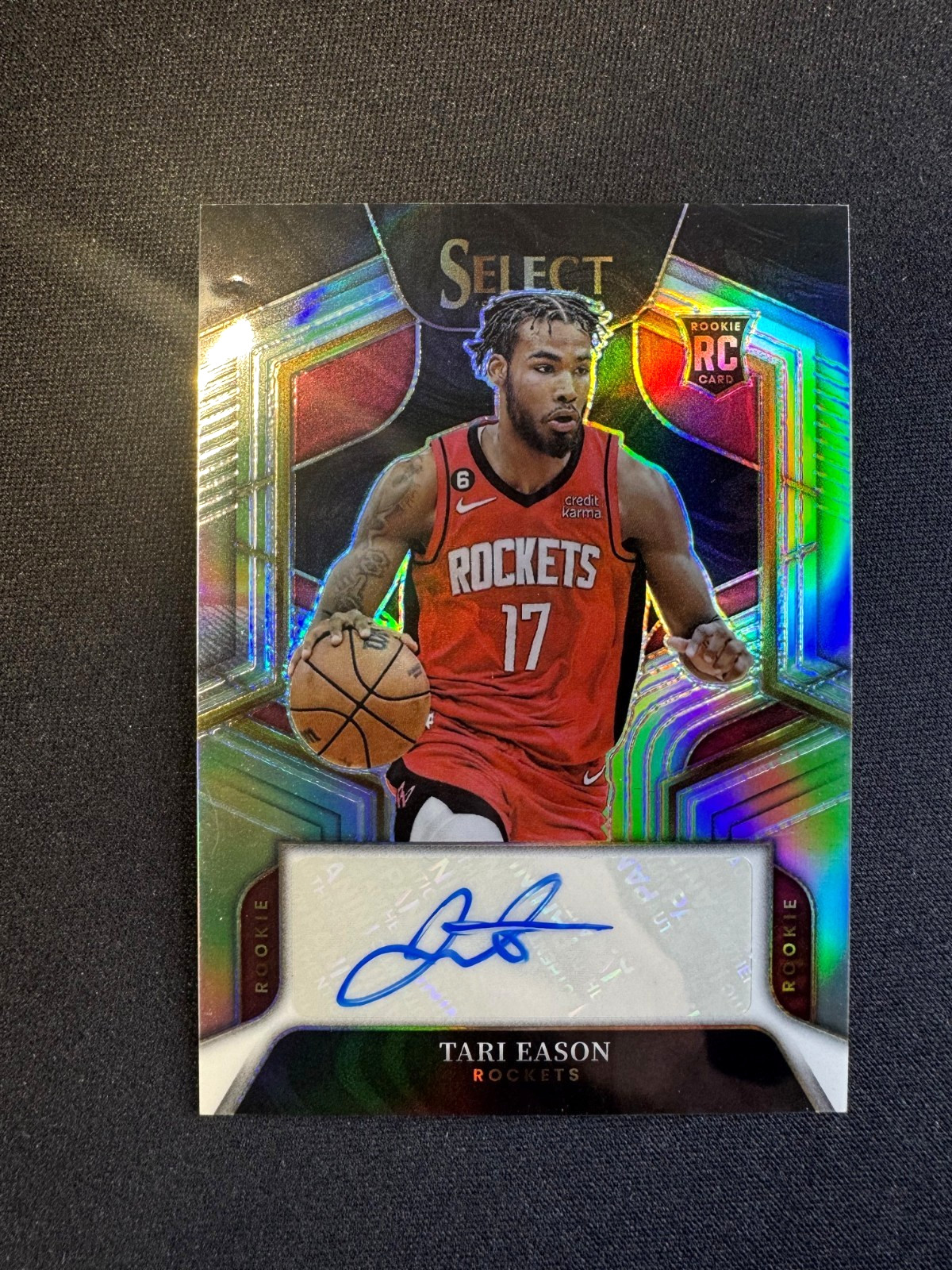 2022-23 Select Tari Eason RC Auto Silver Prizm Rockets Rookie #d 225/249 *READ*