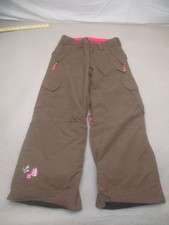 Burton Size L 10/12 Girls Brown Gaiters Dry Ride Zips Pockets Snowpants 731