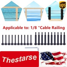 Fit For 1/8" Stainless Steel Cable Railing10x Black Cable Railing Hardware Kit