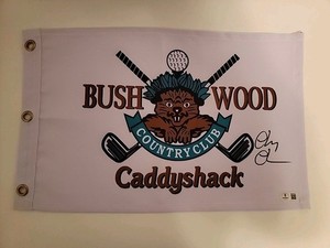 Chevy Chase Autographed Caddyshack Bushwood Country Club Golf Pin Flag