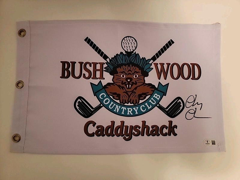 Chevy Chase Autographed Caddyshack Bushwood Country Club Golf Pin Flag