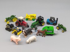 Erlt John Deere Case Etc 1:64 1:87 Tractores Diecast + Lote Animales de Granja