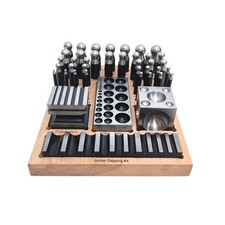 Complete Steel Metal Jewelry Dapping Doming Punch Set Wooden Base Tool ECONOMY