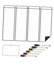 - 4" x 12" Magnetic Dry Erase to Do List, 11 pcs Black