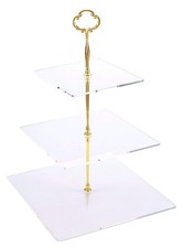 3 Tier Acrylic Square Cupcake Stand Dessert Display Tower gold Version 2 1 3sg