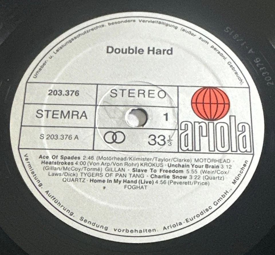 Double Hard ~ Heavy Rock / Metal Lp Vinyl Record Various Artists NM / VG+ - Image 4 of 4