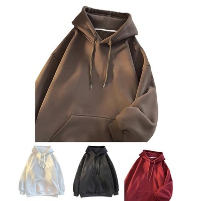Herren Freizeit Hoodies Frühling Herbst Lockere Passform Einfarbig High Street Mode