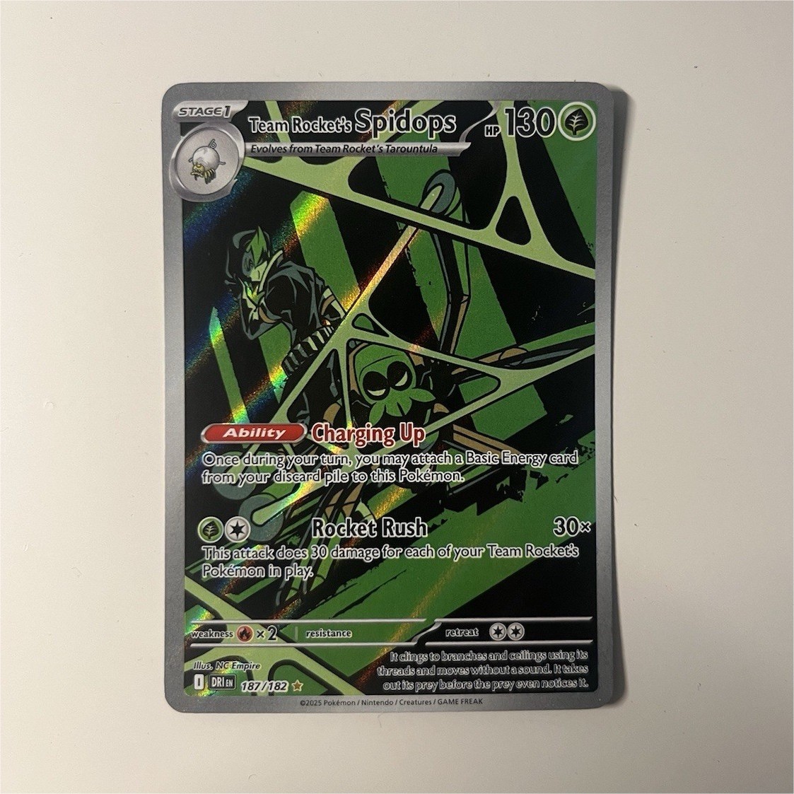 [NM] Team Rocket's Spidops 187/182 Pokemon Destined Rivals Sv10