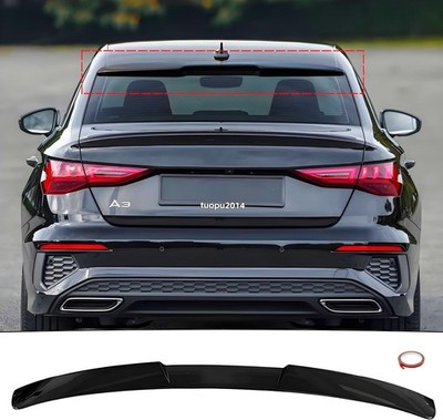 For AUDI A3 S3 8Y Sedan Rear Window Spoiler Roof Wing V-Style Gloss Black 22-26