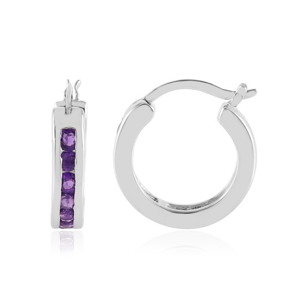 Cavill Sambia Amethyst Ohrringe 925 Sterling Silber Rhodiniert 0,72Ct Lila-image
