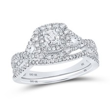 3/4CT-DIA NK 1/5CT-CRD BLISS DOUBLE HALO BRIDAL SET