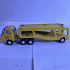 Vintage 1970’s Tonka Truck & Auto Car Hauler Metal Toy 9 1/2” Yellow