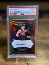 2024-25 Panini Select - Rookie Signatures Reed Sheppard  Red Prizm /99 (AU, RC)