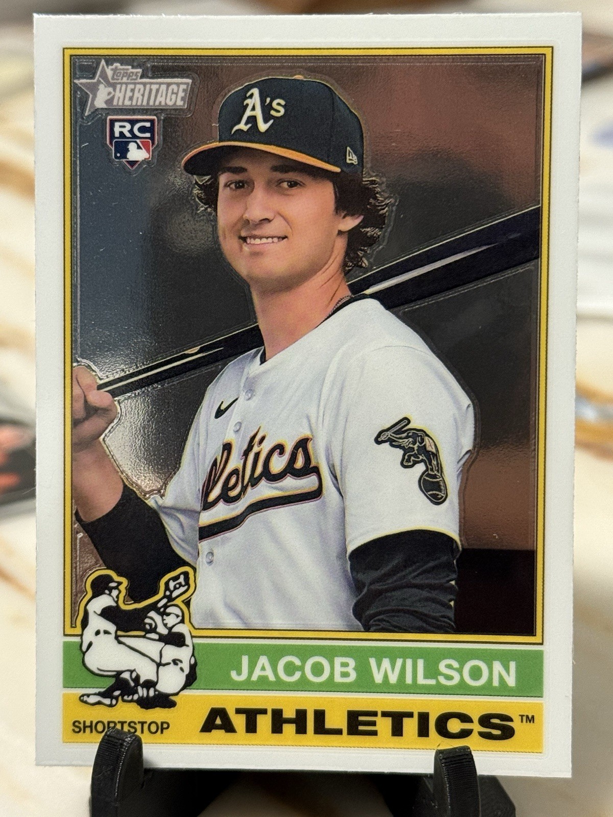 Jacob Wilson 2025 Topps Heritage RC #15 Chrome - Oakland Athletics