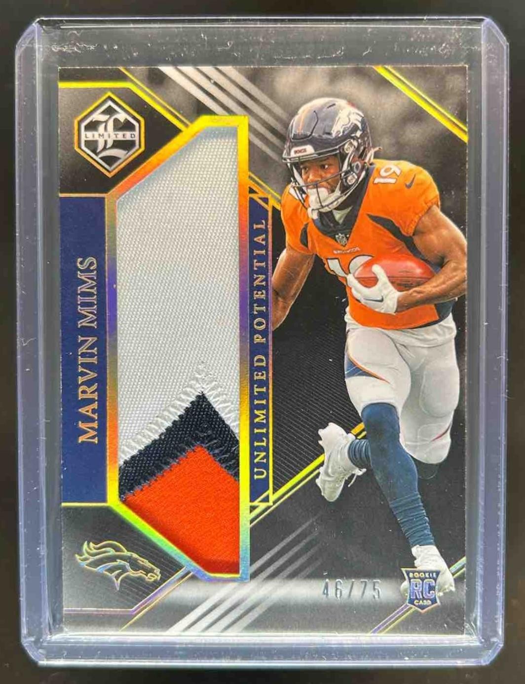 Marvin Mims Panini Limited Unlimited Potential Relics #LPMMI Ruby Spotlight