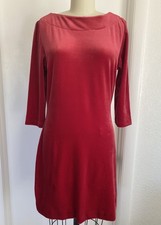 Vintage Newport News Pink/Red Velour Velvet Sz S Dress Womens