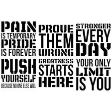 6 pc Gym  Motivational Inspirational Wall Decal Sticker Quote Home Decor