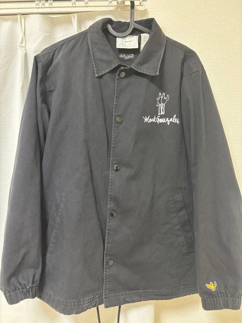 MARK GONZALES Black Cotton Jacket S with Illustration Design
