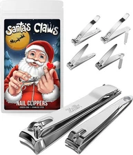 6-Pack Stainless Steel Nail Clippers Metallic Pocket Clippers,Stocking Stuffers
