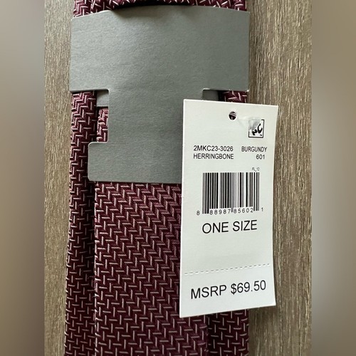 Michael Kors Herren Krawatte Rawley Herringbone Burgund - Bild 6 von 7