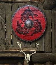 24" Medieval Viking Wooden Shield Legion SCA LARP Round Shield Halloween Gift