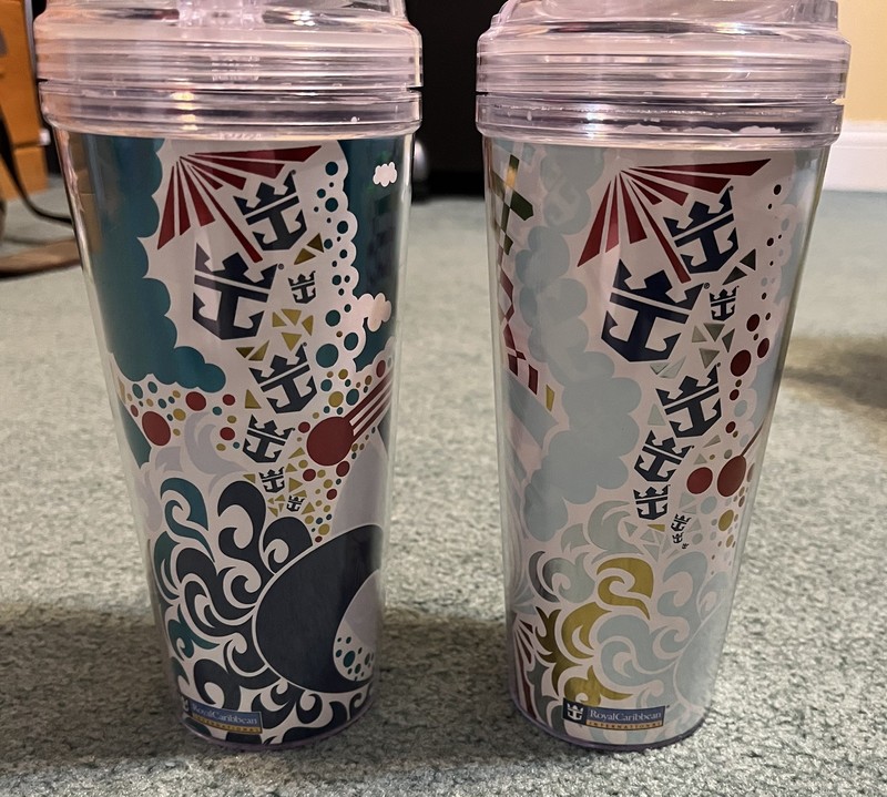 Royal Caribbean Cruise Coca Cola Travel Cup Tumblers set of 2 2017 Edition
