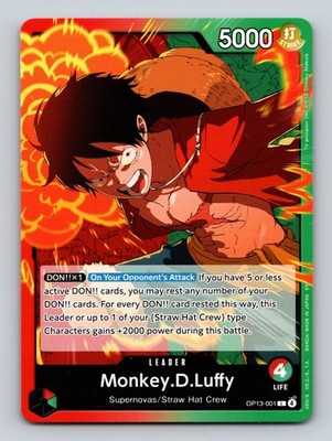 One Piece Monkey D. Luffy LEADER OP13-001 Bandai Card Game | eBay
