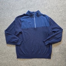 Vineyard Vines Sweater Mens Large Blue 1/4 Zip Merino Wool Knit Capsule Preppy